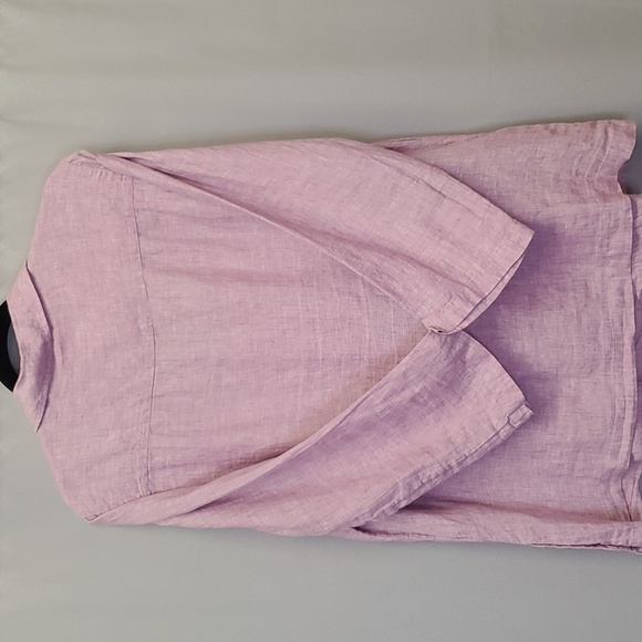 Antibes Blanc Lavender 100% Linen Tunic Top or Shirt Unisex Size L Nordstrom - Picture 6 of 7